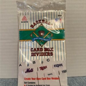 Trading box card divider stickers, MLB Avery, lot of 5 NEW Vtg, team stickers